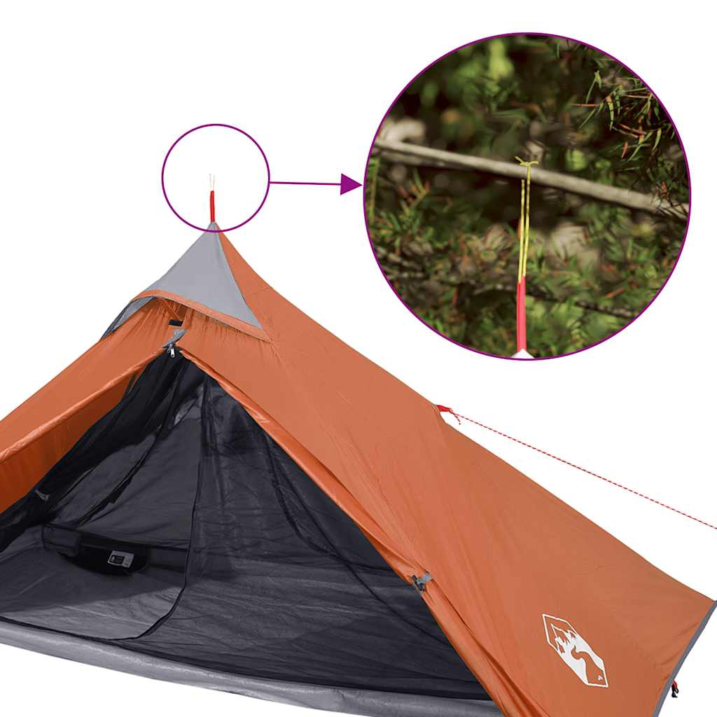 Tipi-Campingzelt 1 Person Orange Wasserdicht